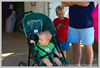 Emma Riding Lessons of June 30th 05 : This is Emma's last riding session untill cooler weather returnd to Texas. It was about 100 degrees when these were taken. Emma (red shirt) is riding Midnight, in the pasture of the "Aurora Vista EQ Center" Lauree, her Riding Teacher is walking, and another student is riding the other horse.